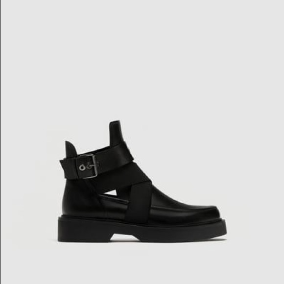 Zara Shoes - Leather Ankle Boots with Openings